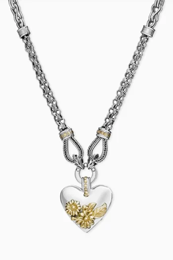 Fallahy Heart Chain Necklace in 18kt Gold & Sterling Silver