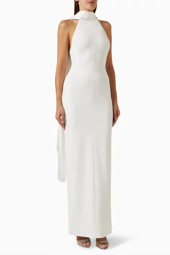 Amalie Maxi Dress - White  White maxi dresses, Maxi dress, White halter  dress