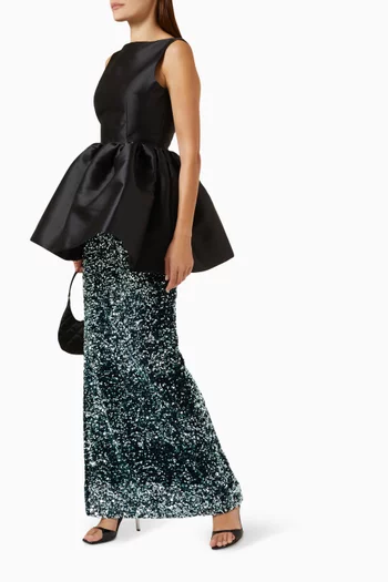 Simona Peplum Top in Twill