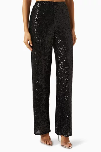 Straight-fit Pants in Sequin