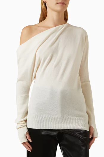 Souch One-shoulder Sweater in Cashmere