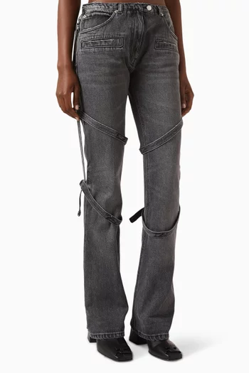 Multi-strap Stone Jeans in Denim