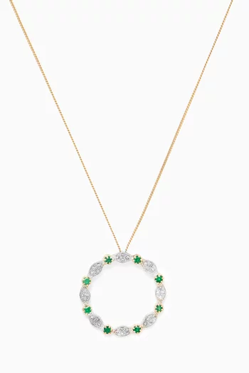 Ava N2 Diamond & Emerald Necklace in 14kt Gold