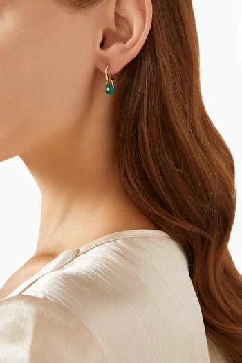 Orso Green Onyx Single Hoop Earring in 9kt Yellow Gold