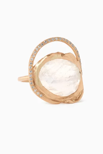 Gaia Moonstone Ring in 9kt Yellow Gold