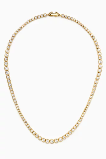 Tennis Necklace in 18kt Gold-plated Sterling Silver