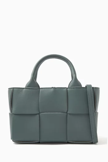 Micro Candy Arco Tote Bag in Intrecciato Leather