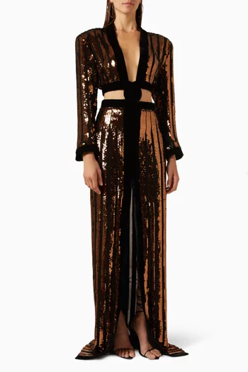 Cut-out Maxi Dress in Sequin