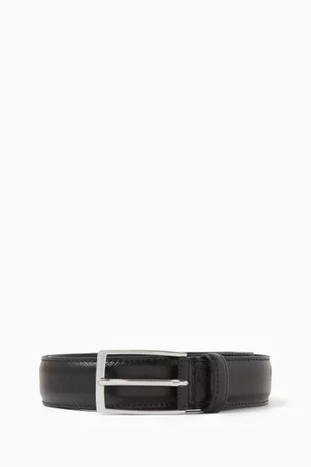 Buckled Belt in Saffiano-leather