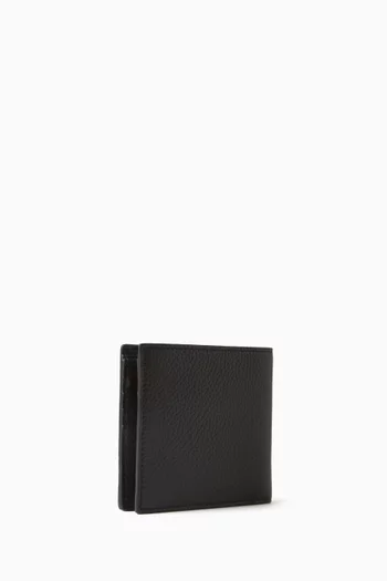 Logo Stripe Bi-fold Wallet in Leather