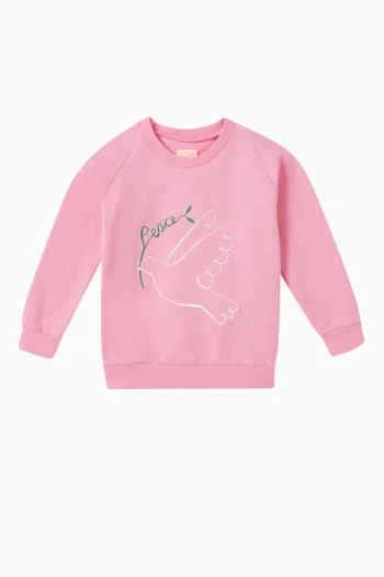 Peace Out Sweatshirt in Cotton
