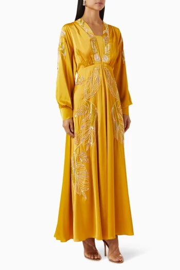 Embellished Dress in Crepe-satin