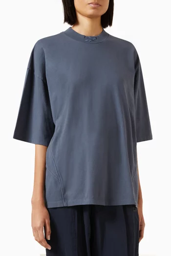 Oversized Piped T-shirt in Cotton-jersey