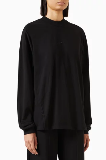 Piped Long Sleeve T-Shirt in Cotton-jersey