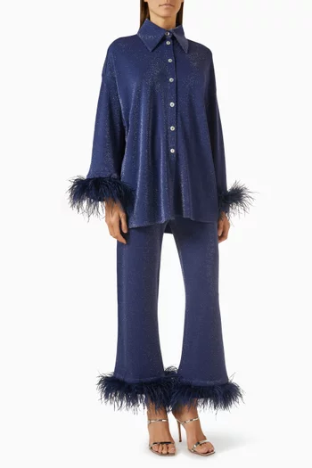 Cosmos Oversized Pyjama Set in Metallic Jersey