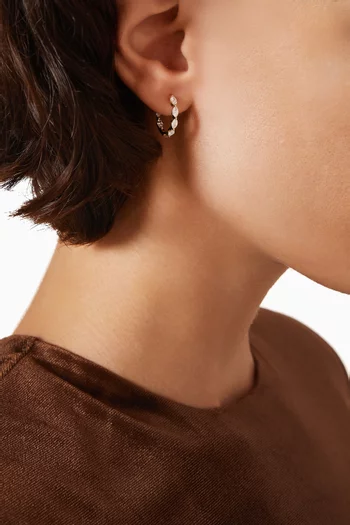 أقراط دائرية ماركيز مرصعة بالماس ذهب أصفر عيار 18