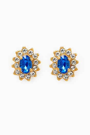 Rediscovered 1980s Vintage Faux Sapphire Earrings