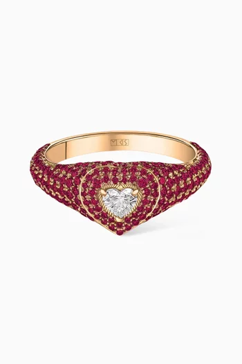 Ruby & Diamond Pinky Ring in 18kt Gold