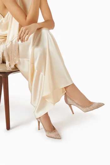 Rania 85 Embellished Pumps in Organza Silk