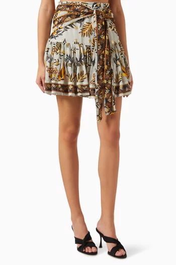 Floral Tapestry Mini Skirt in Viscose