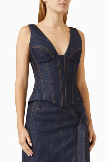 Strap Bustier Corset Top in Cotton