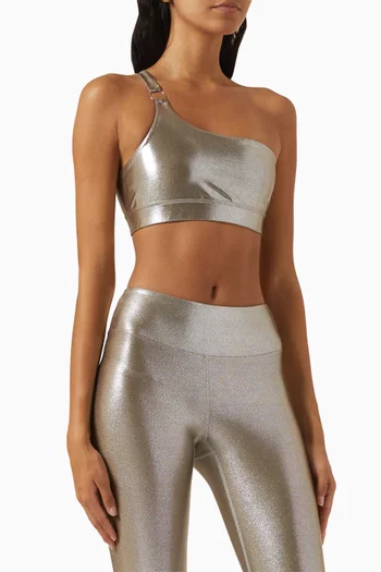 Glow Sports Bra in Metallic-jersey