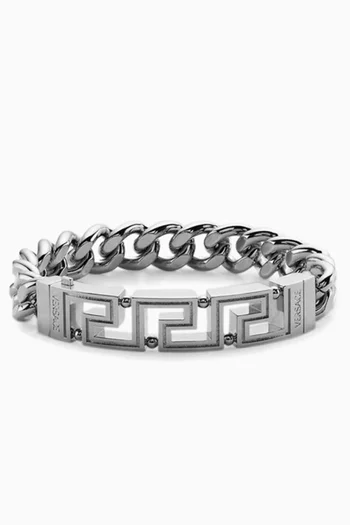 Greca Chain Bracelet in Silver-tone Metal