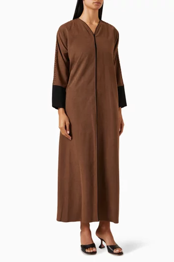 Embroidered Abaya in Suede
