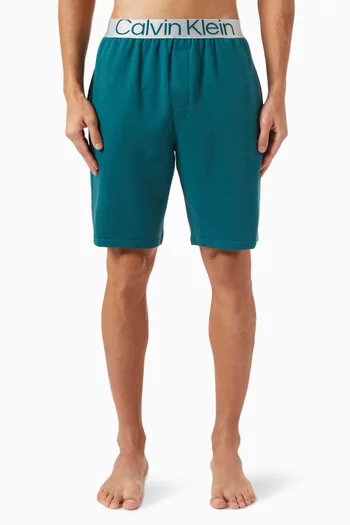 Logo Sleep Shorts in Stretch Cotton Blend Terry