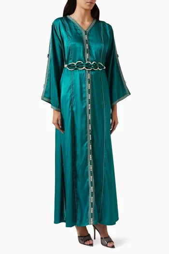 Belted Moroccan Kaftan Dress