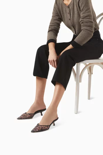 Wilda 50 Kitten Mules in Mesh