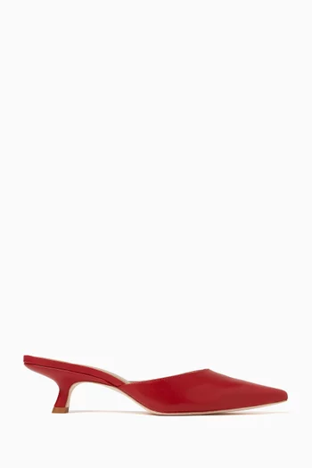 Wilda Kitten-heel Mules in Leather