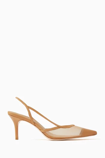 Whitnee 75 Slingback Pumps in Mesh & Leather