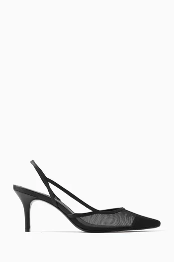 Whitnee 75 Slingback Pumps in Mesh & Leather