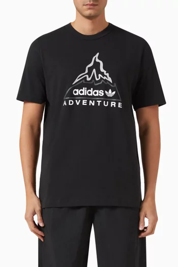 Adventure Volcano Graphic T-shirt in Cotton Jersey