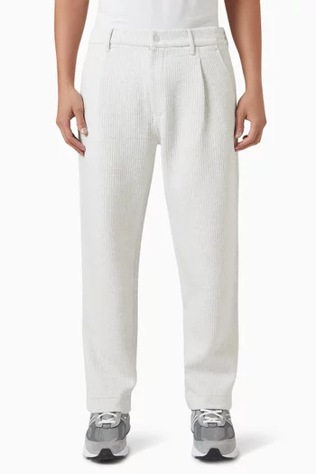 Striped Garrison Pants in Cotton-blend Interlock