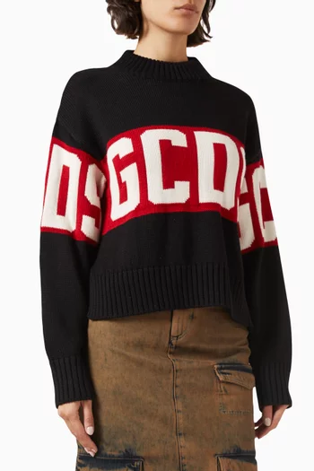 Logo Band Sweater in Wool-blend