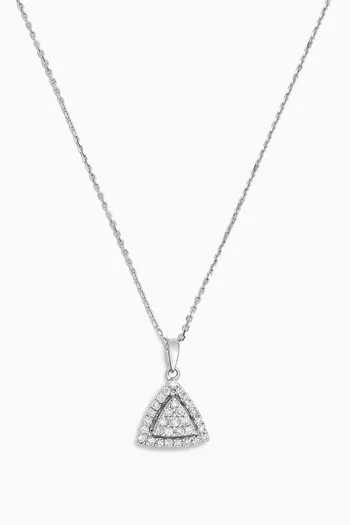 Illusion Trinagle Diamond Necklace in 18kt White Gold