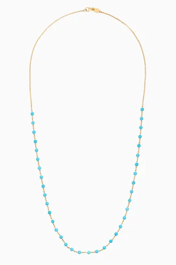 Talisman Turquoise Beads Necklace in 18kt Yellow Gold