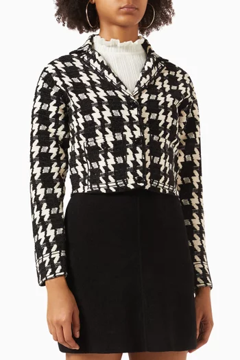 Bree Houndstooth Jacket in Cotton-knit