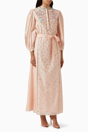 Vienna Sequin-embellished Maxi Dress in Cotton-silk