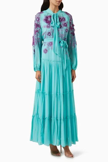 Viola Sequin-embellished Maxi Dress in Georgette