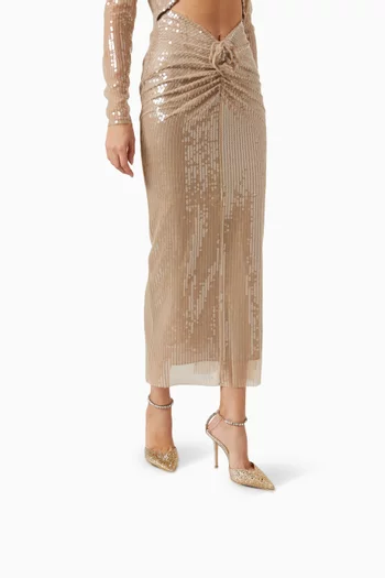 Saeda 100 Crystal-embellished Pumps in Satin