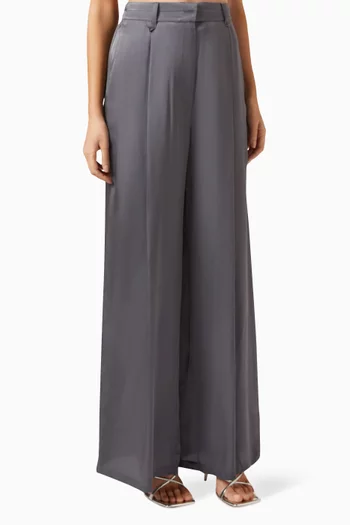 Pleated Wide-leg Pants in Viscose