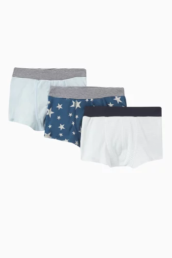 Star Boxer Shorts in Cotton,  Pack of Three