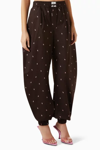 All-over Logo Long Pants in Cotton