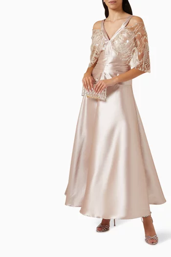 Embellished Dress in Satin