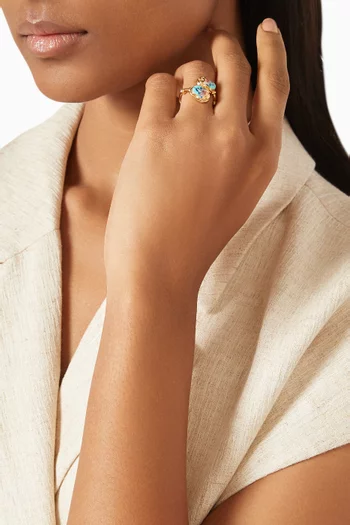 Duality Scaramouche Ring in 24kt Gold-plated Metal