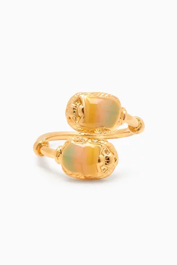 Duality Scaramouche Ring in 24kt Gold Plating