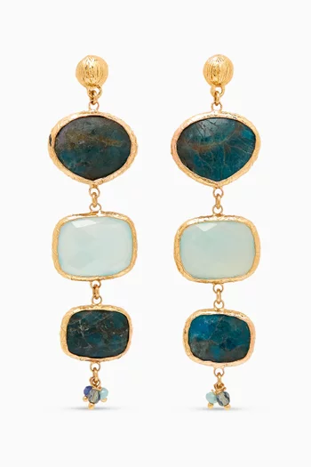 Asilene Turquoise Drop Earrings in 24kt Gold-plated Metal